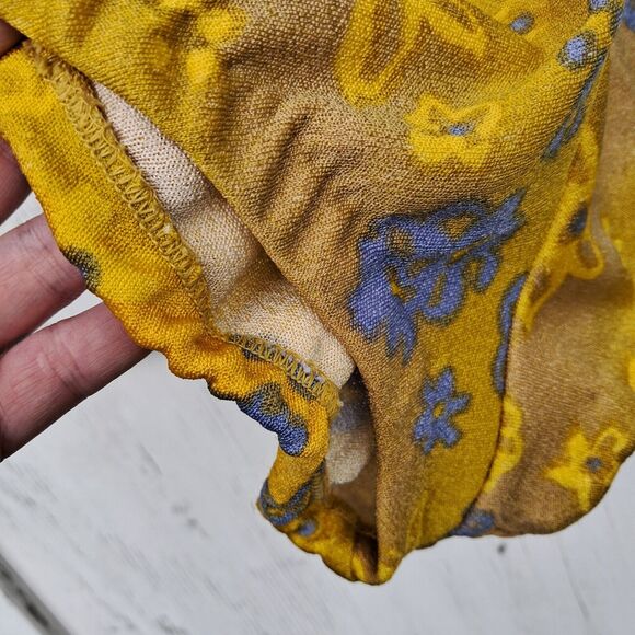 Vintage 50s Jantzen One Piece Swim Suit S M 10 Floral Maillot Mod Pin Up Gold - Picture 4 of 10